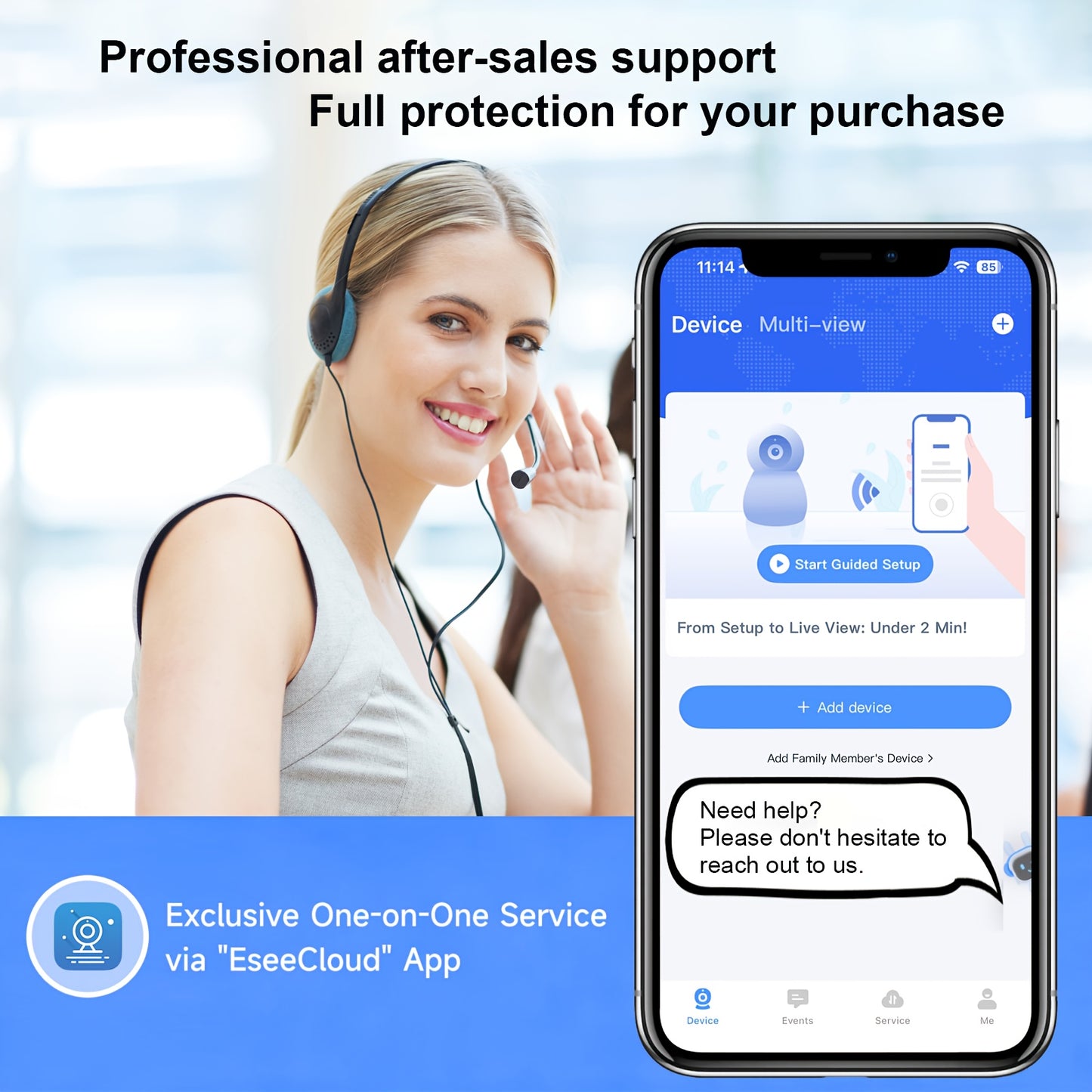 2pcs Indoor Security Camera, W/355° Pan & Tilt, 2.4G/5G Dual WiFi,