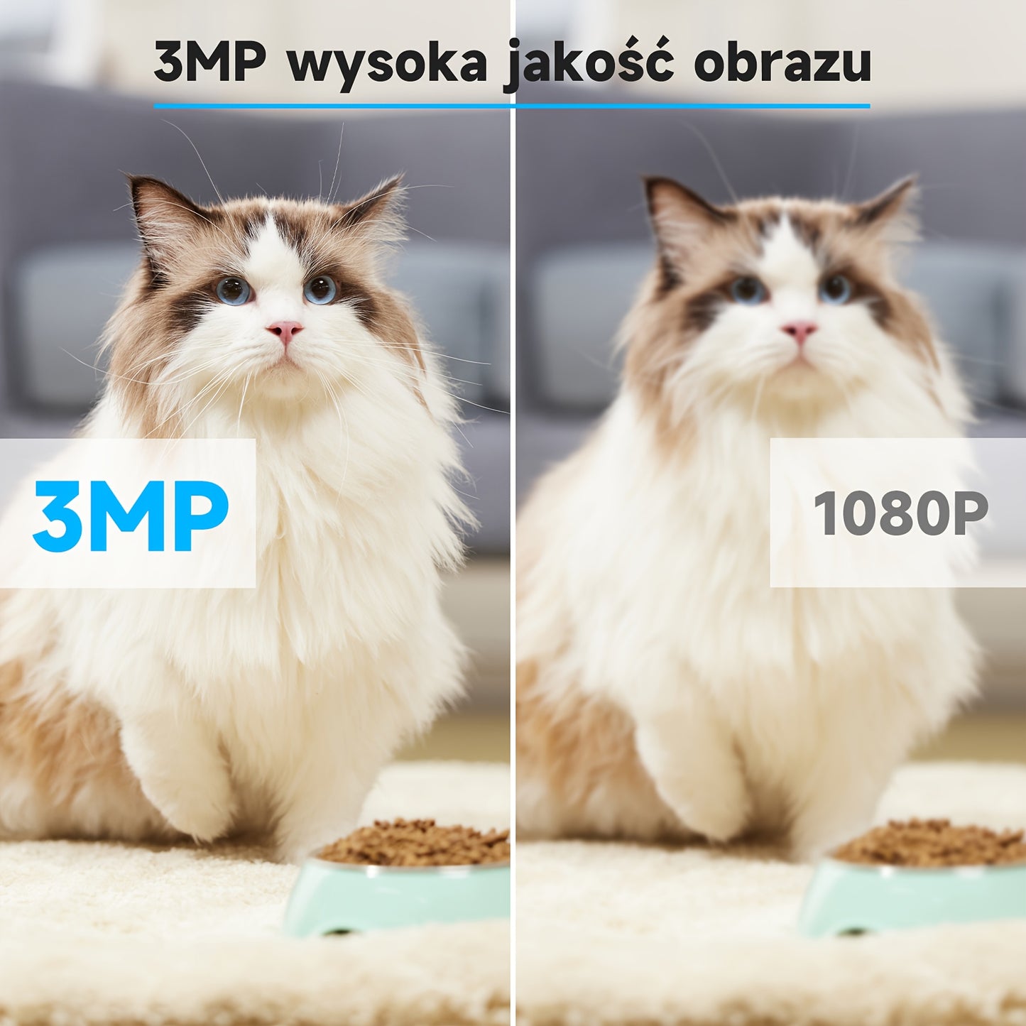 2pcs Indoor Security Camera, W/355° Pan & Tilt, 2.4G/5G Dual WiFi,