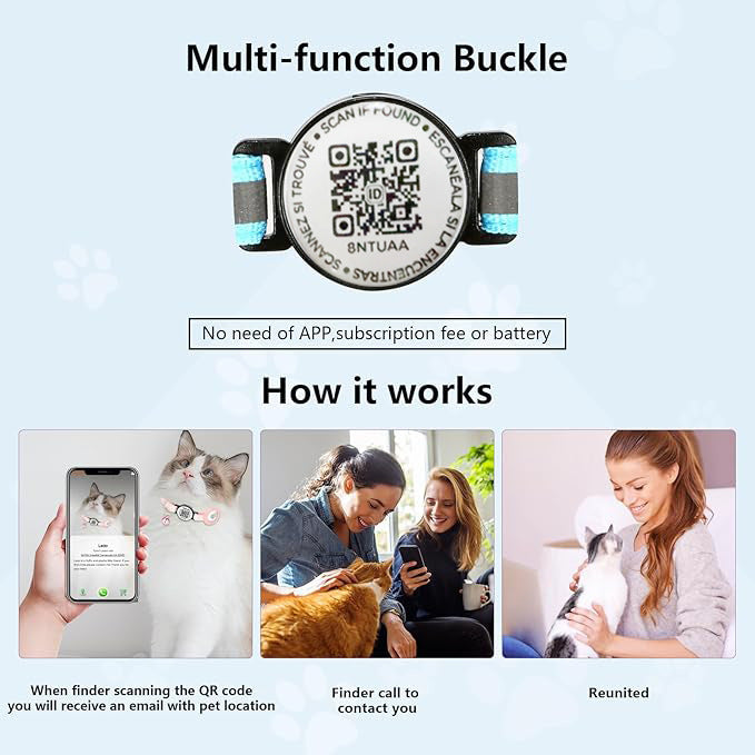 QR Code Pet Collar – Anti-Lost Tracking & ID Safety Collar for Dogs & Cats