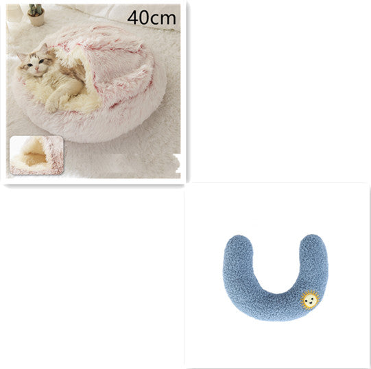 Cat Bed Pet Winter Bed Round Plush Warm Bed House Soft Long Plush Pets Bed