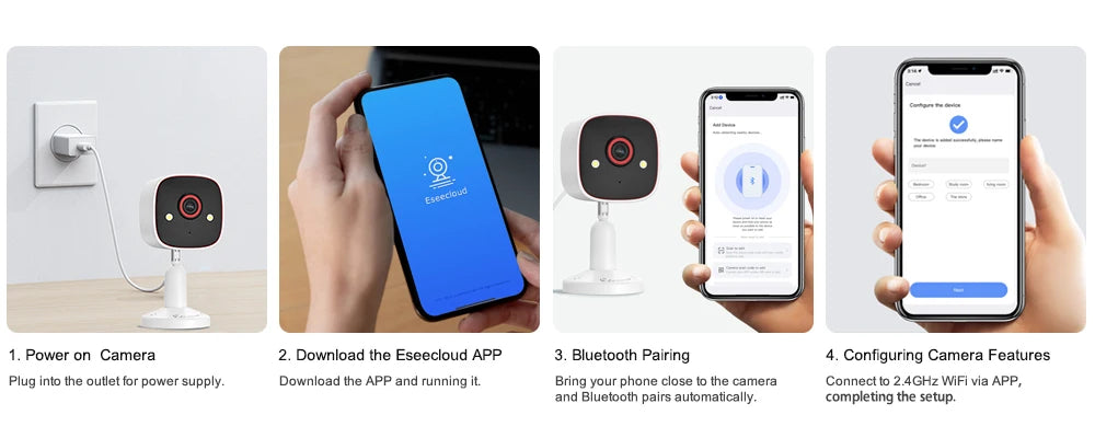 Outdoor/Indoor Security Cameras 2K HD Wireless WiFi Color Night Vision Waterproof