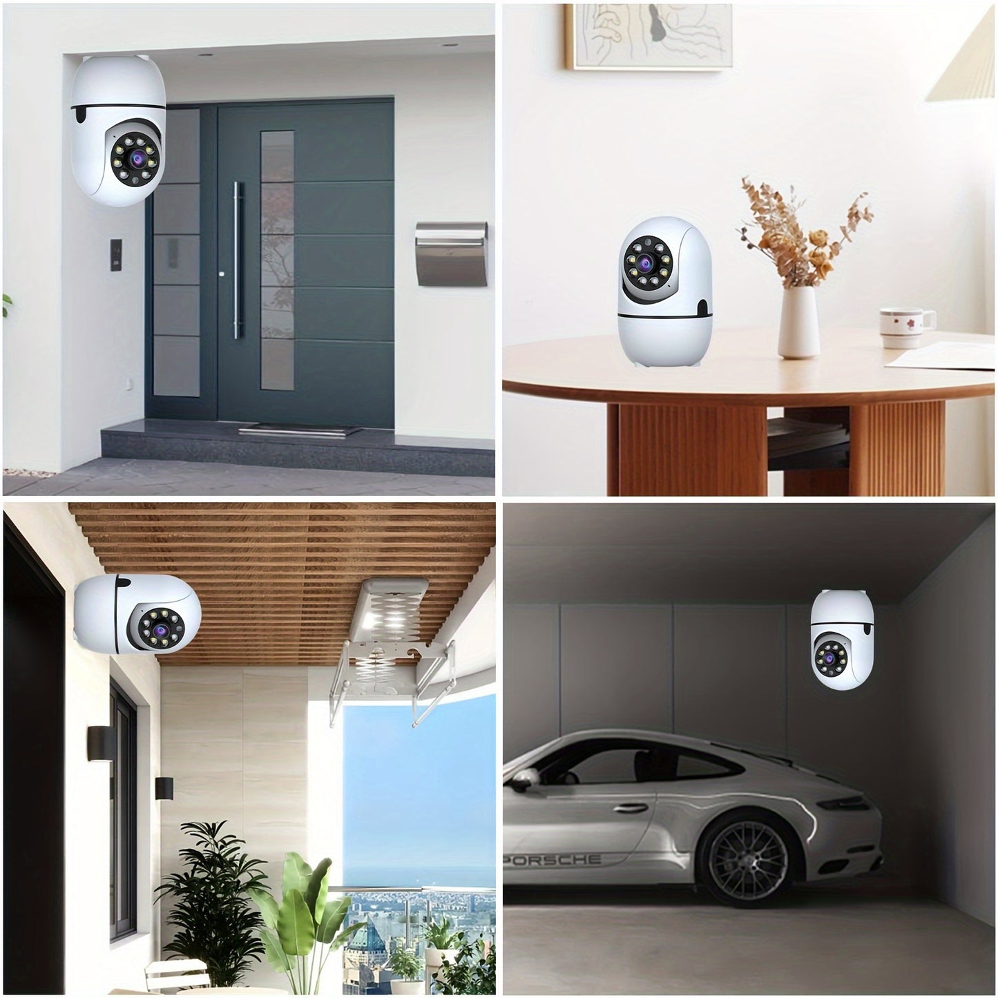 2pcs Indoor Security Camera, W/355° Pan & Tilt, 2.4G/5G Dual WiFi,