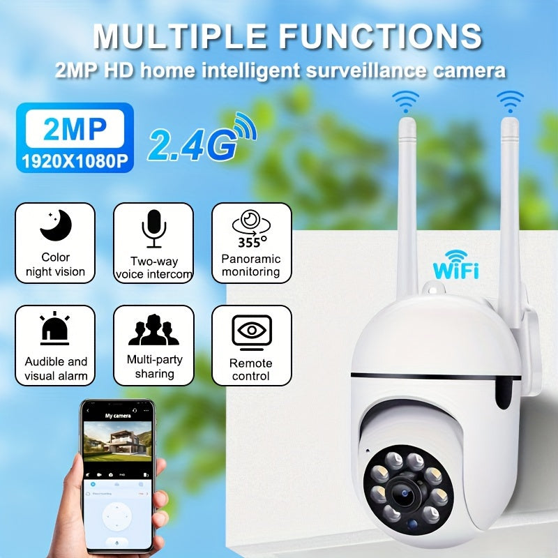 Camera Pro 1080P HD, Supports Wi-Fi, Person/Pet Detection, Day Night Vision,2.4GHz Wi-Fi Connection