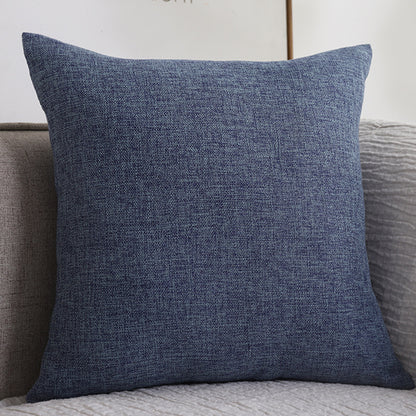 Plain Cotton Linen Sofa Cushion Thickened Square Pillow