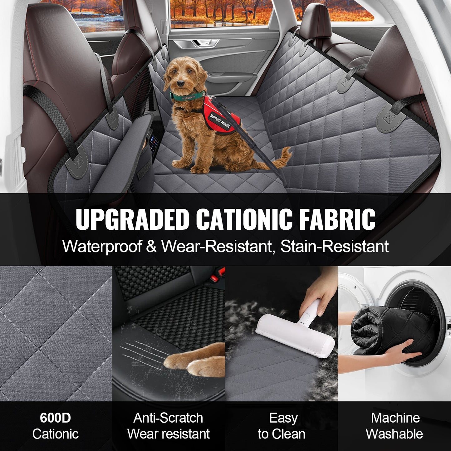 Back Seat Extender For Dogs,Dog Hammock For Car,Waterproof Hard