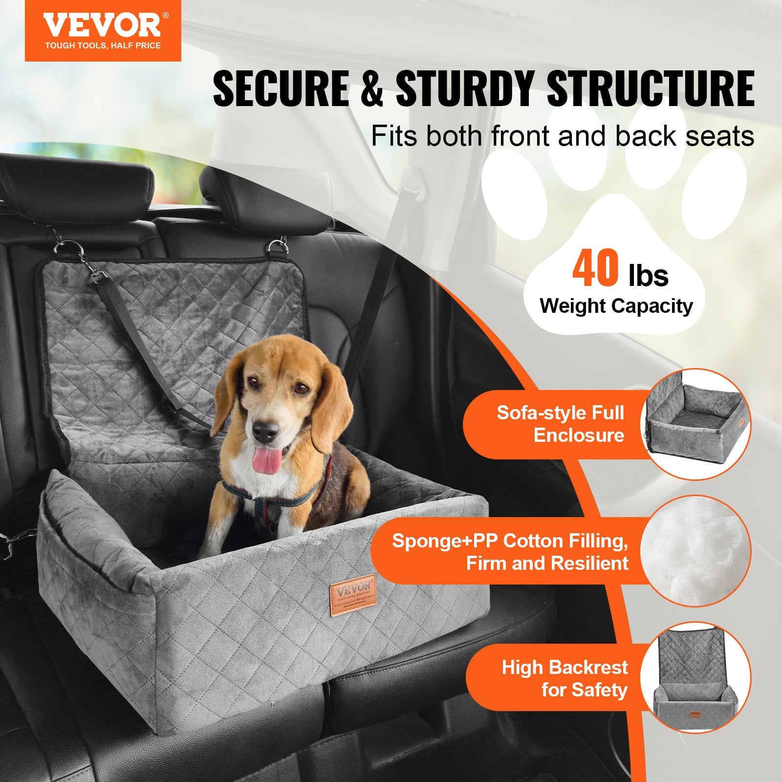 Dog Booster Car Seat Pet Car Seat For Small Medium Dog
