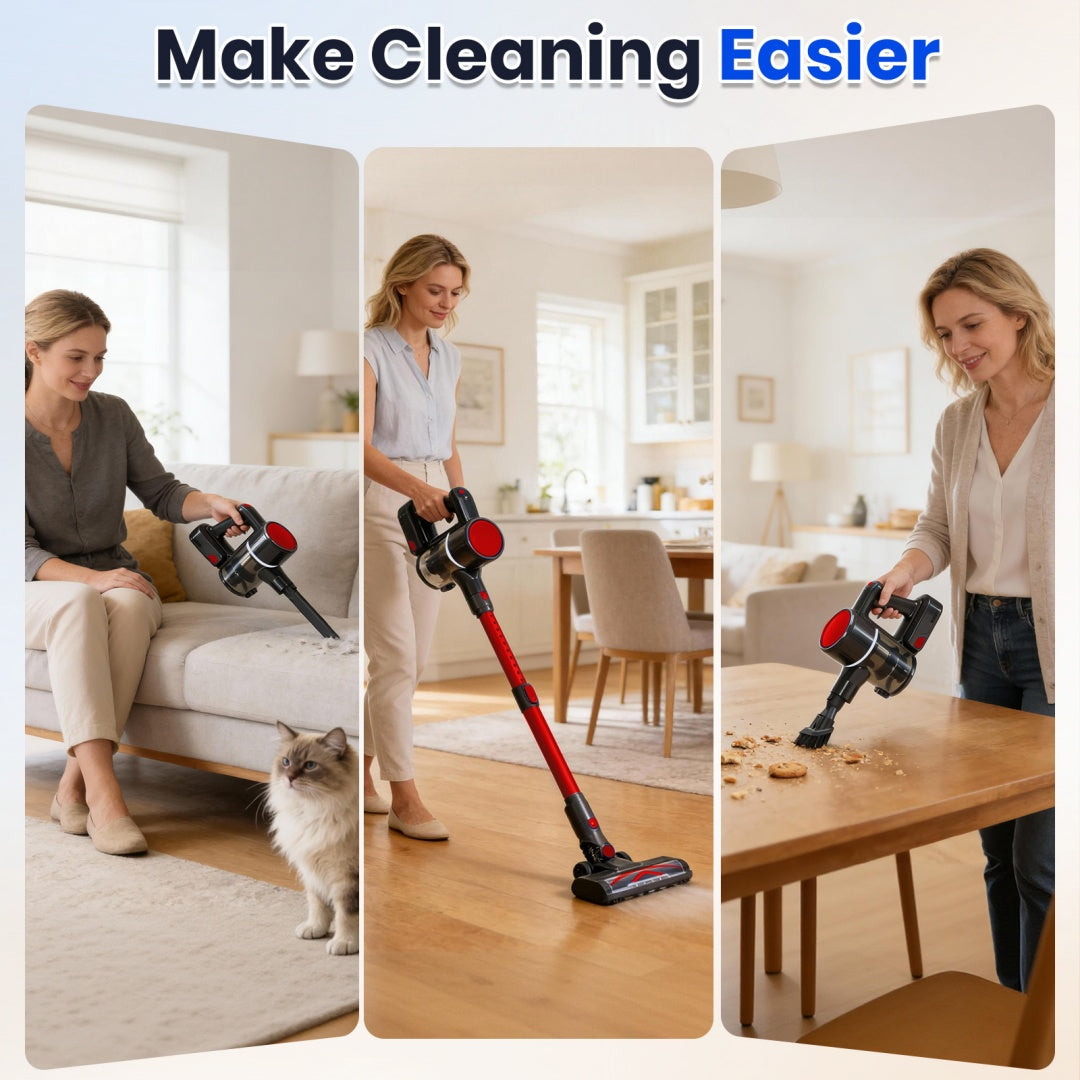 Cordless Vacuum Cleaner, Lightweight Stick Vacuum Household Anti-tangling And LED Light