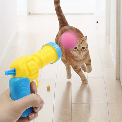 Cat Parents, Spoil Your Feline! - 30/50/100pcs Plush Pom Pom Balls + Interactive Cat Toy Gun