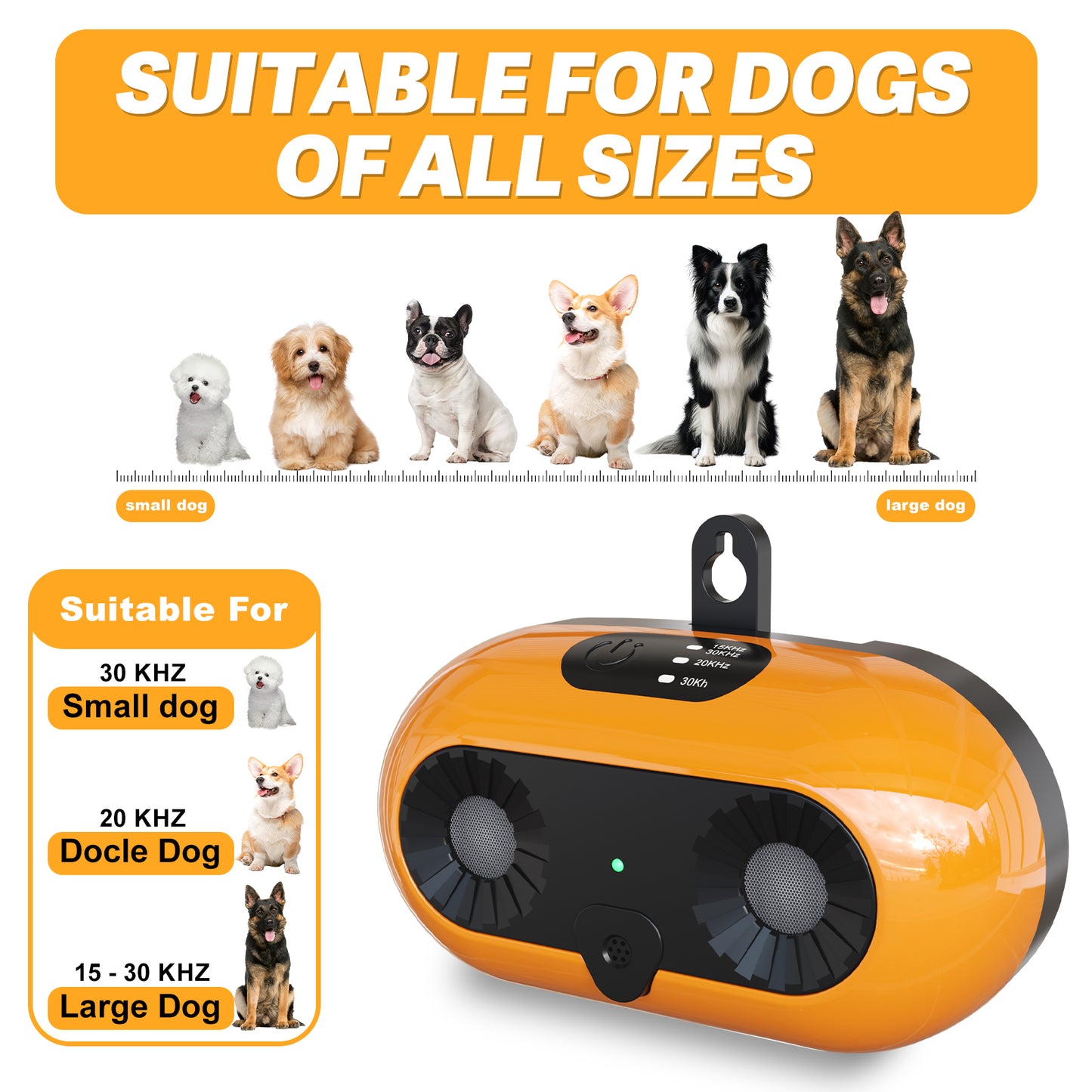 Ultrasonic Dog Bark Deterrent, Dog Barking Control Devices With 3 Modes Stop Barking Neighbors Dog