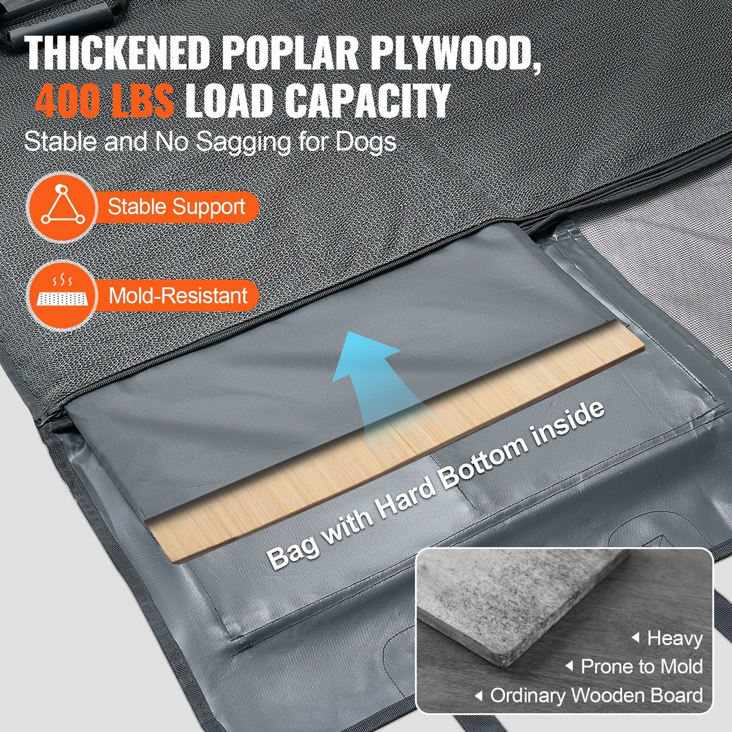 Back Seat Extender For Dogs,Dog Hammock For Car,Waterproof Hard