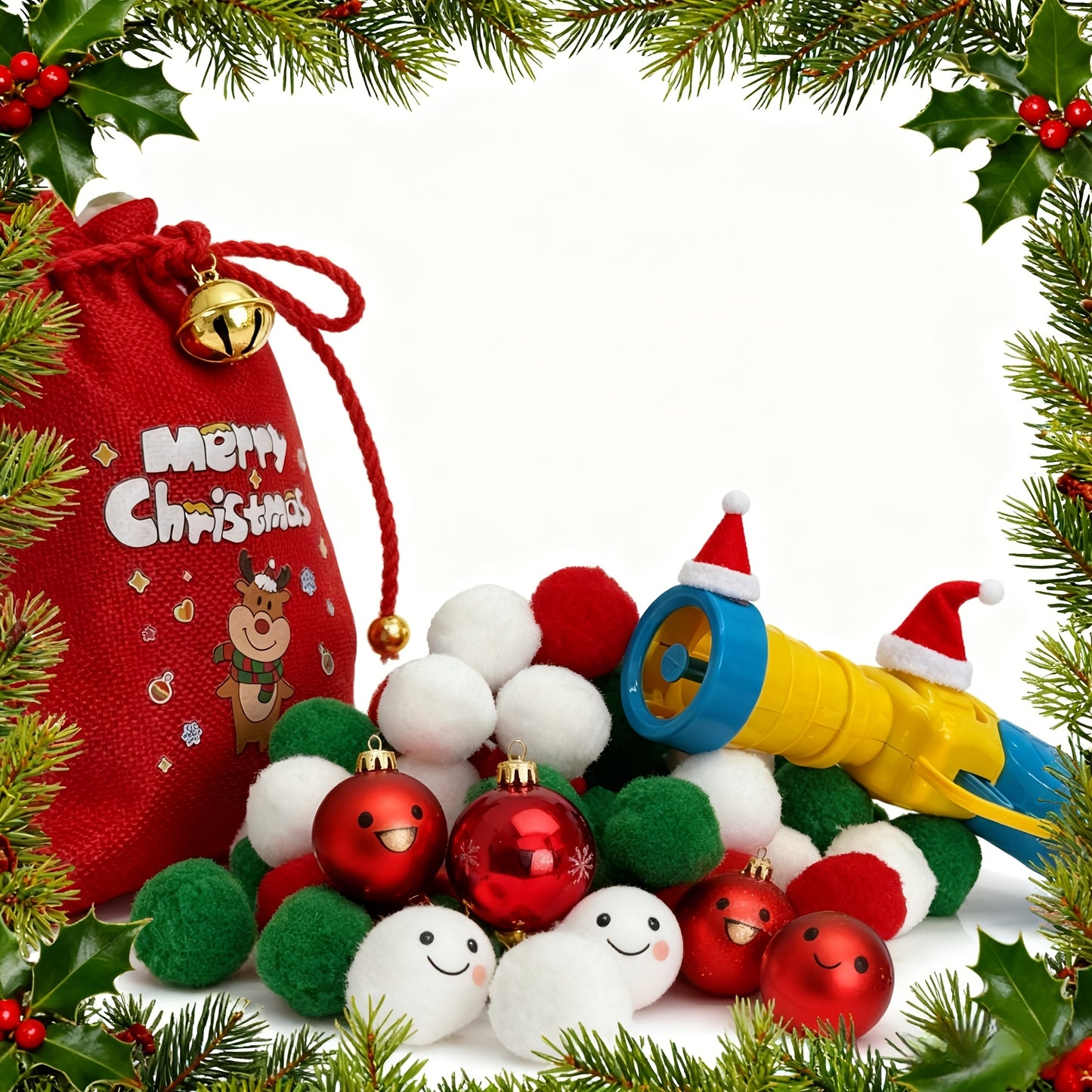 Cat Parents, Spoil Your Feline! - 30/50/100pcs Plush Pom Pom Balls + Interactive Cat Toy Gun