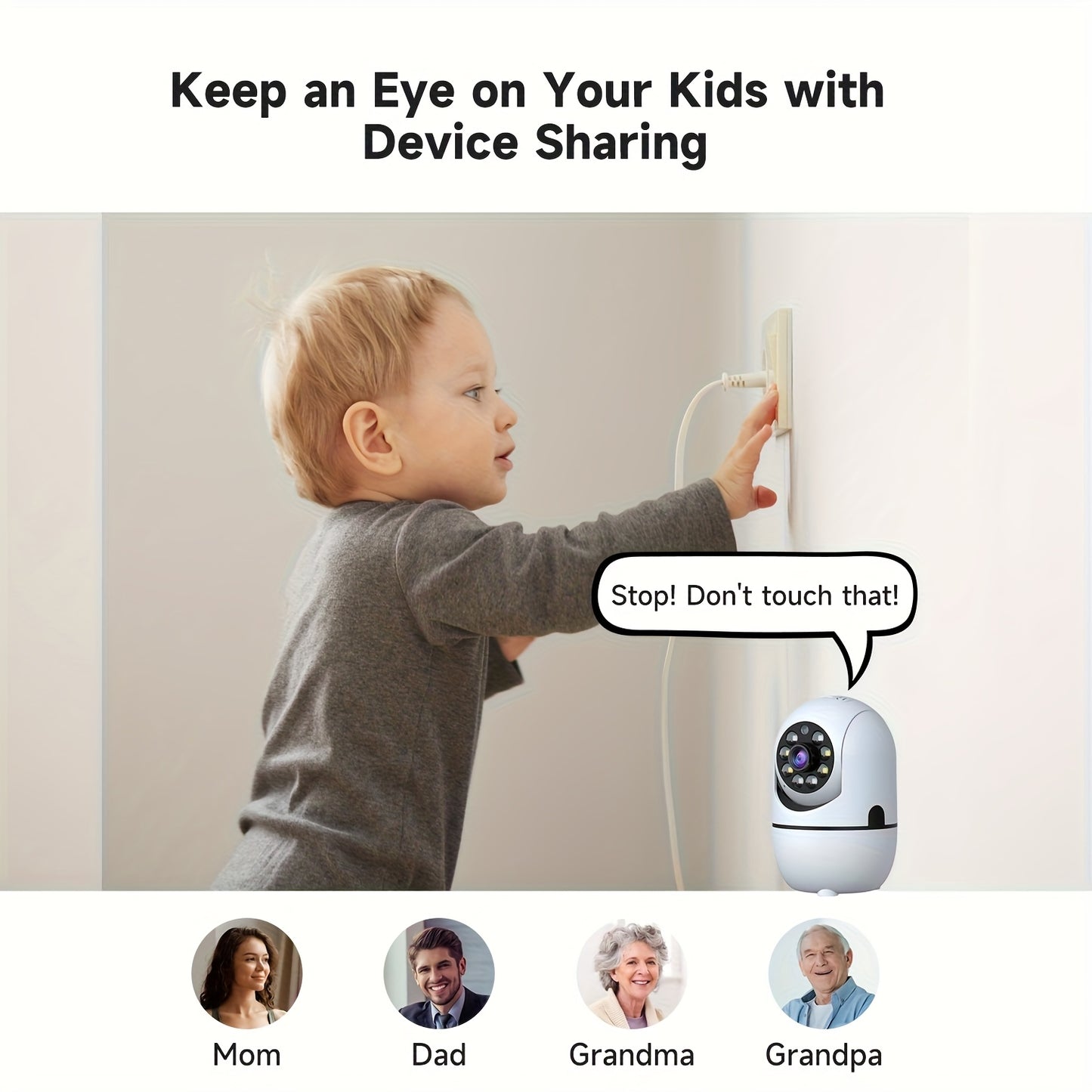 2pcs Indoor Security Camera,Cameras Security Wireless W/355° Pan & Tilt, 2.4G/5G Dual WiFi, Cloud & SD Card Storage