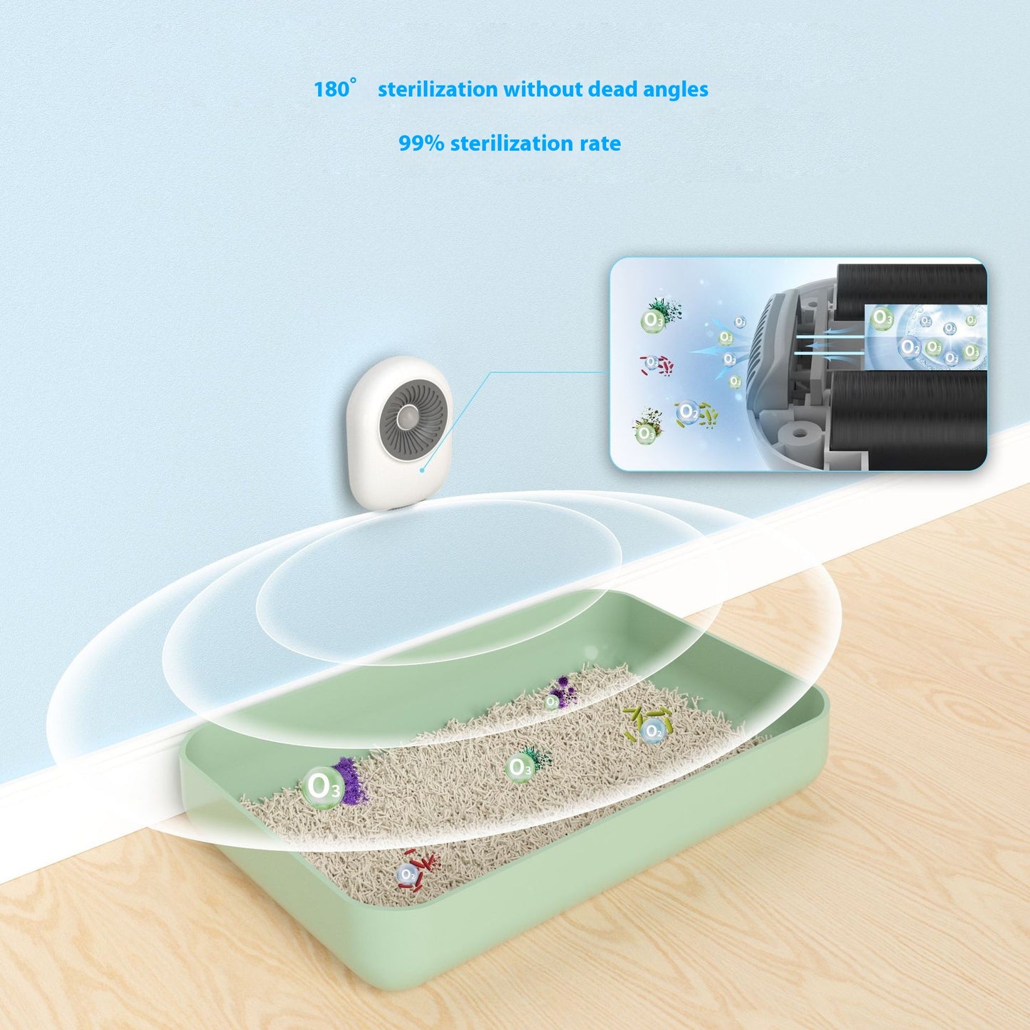Mini Cross-border Cat Litter Ozone Disinfection Deodorant Air Cleaner Deodorizer