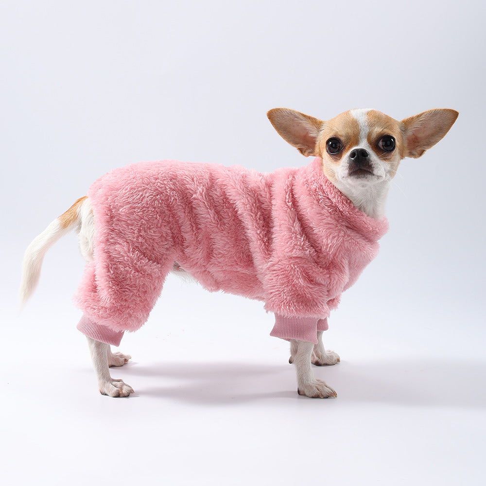 Dog Warm Sweater Autumn And Winter Cold-proof Leashable Dog Jumpsuit Chihuahua French Bulldog Thickened Fleece Jacket