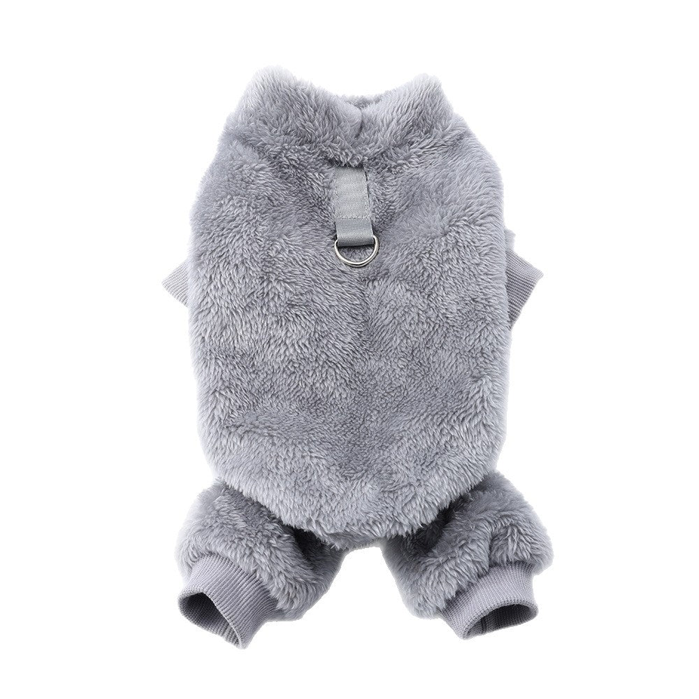 Dog Warm Sweater Autumn And Winter Cold-proof Leashable Dog Jumpsuit Chihuahua French Bulldog Thickened Fleece Jacket
