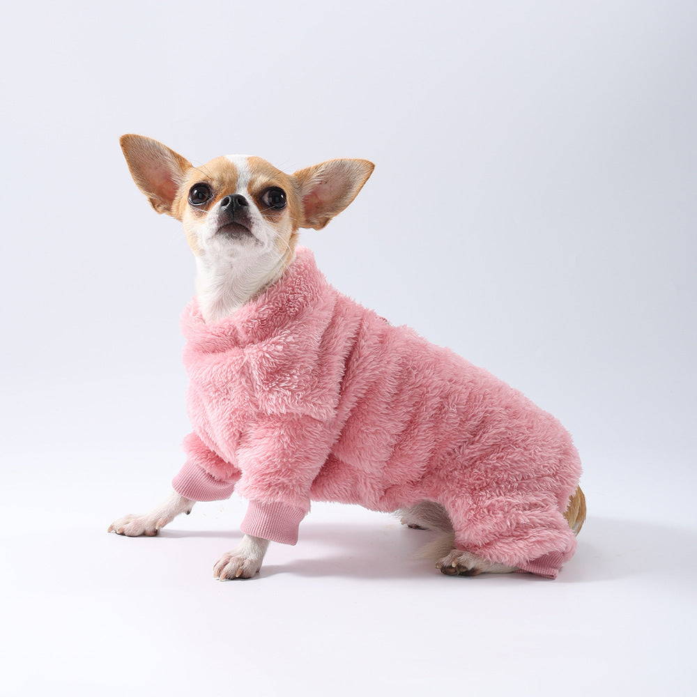 Dog Warm Sweater Autumn And Winter Cold-proof Leashable Dog Jumpsuit Chihuahua French Bulldog Thickened Fleece Jacket