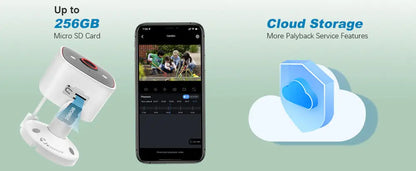 Outdoor/Indoor Security Cameras 2K HD Wireless WiFi Color Night Vision IP66 Waterproof Pet Dog