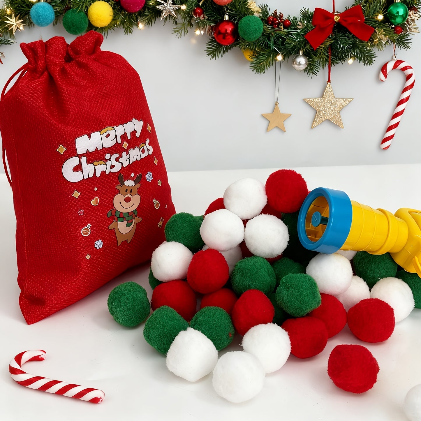 Cat Parents, Spoil Your Feline! - 30/50/100pcs Plush Pom Pom Balls + Interactive Cat Toy Gun
