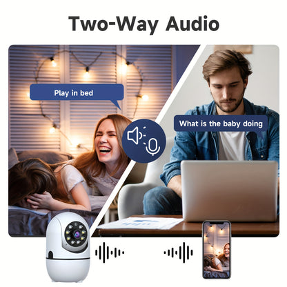 2pcs Indoor Security Camera,Cameras Security Wireless W/355° Pan & Tilt, 2.4G/5G Dual WiFi, Cloud & SD Card Storage