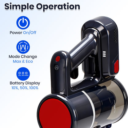 Cordless Vacuum Cleaner, Lightweight Stick Vacuum Household Anti-tangling And LED Light